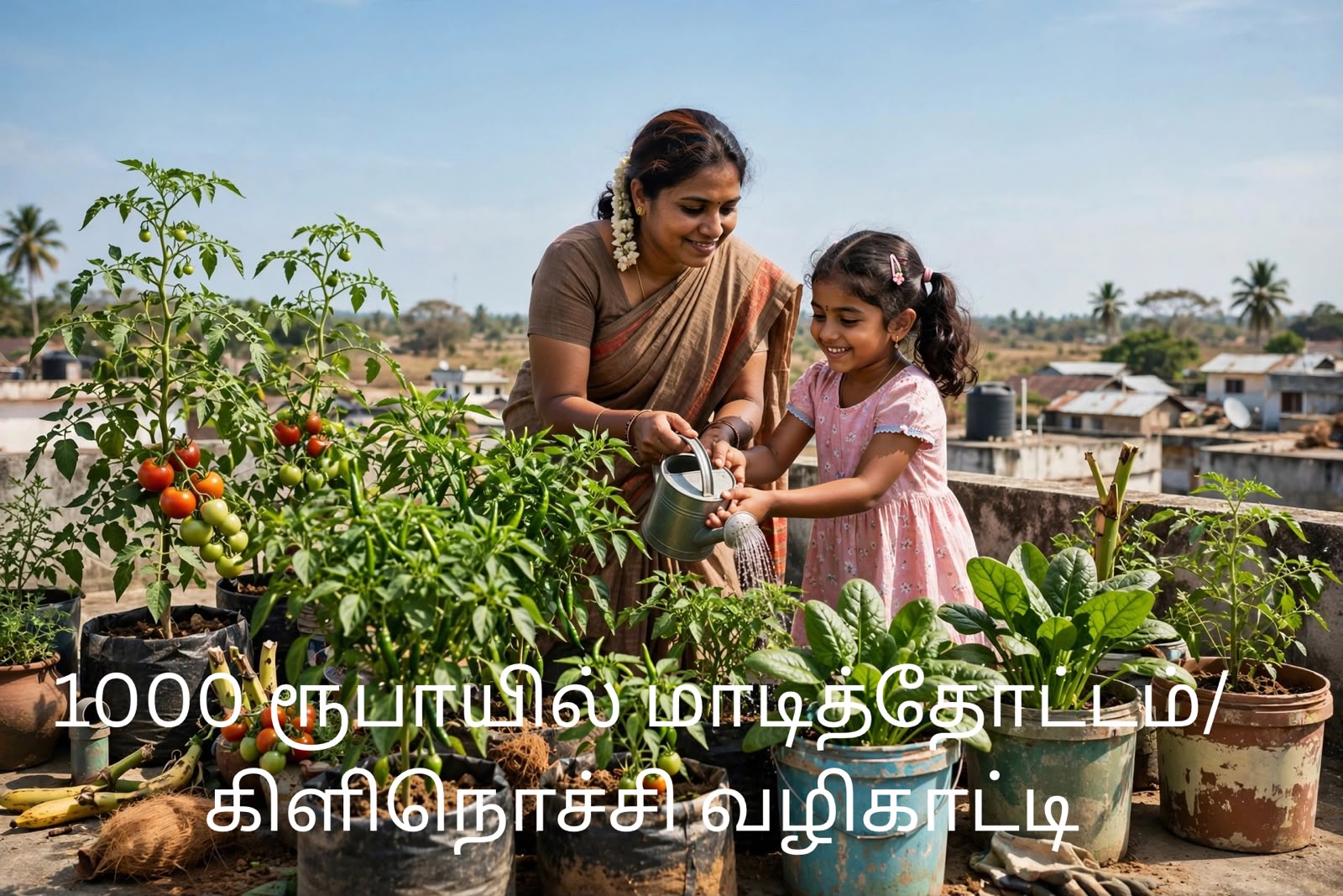 கிளிநொச்சி மாடித்தோட்டம். 1000 ரூபாயில் வீட்டு மாடியை காய்கறி தோட்டமாக்குவது எப்படியென்று அறிய ஆவலா?